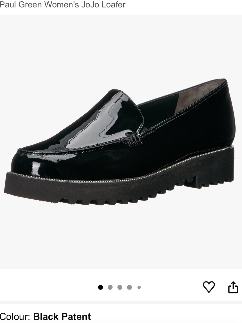 Paul Green Black Patent JoJo Lug Sole Loafer